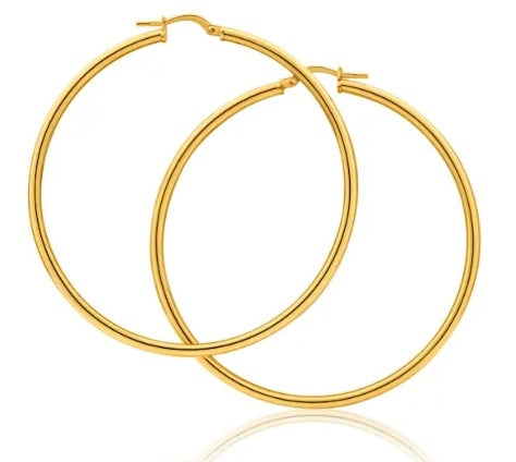 Disco Gold Hoop Earrings - Pierced