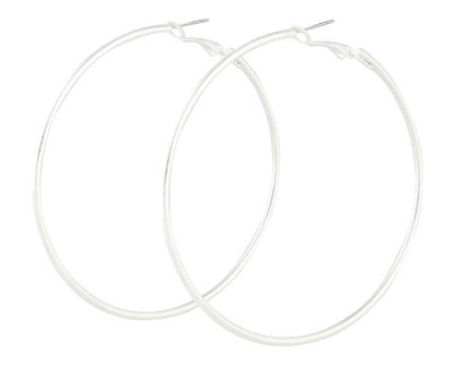 Disco Silver Hoop Earrings - Pierced