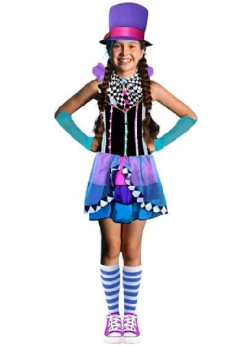 Crazy Mad Hatter Girls Costume