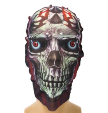 Studded Skull Printed Overhead Face Mask