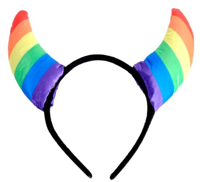 Rainbow Devil Horns Headband