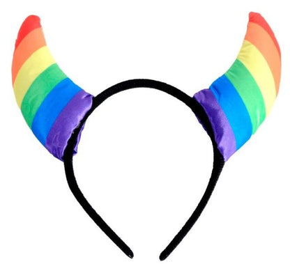 Rainbow Devil Horns Headband