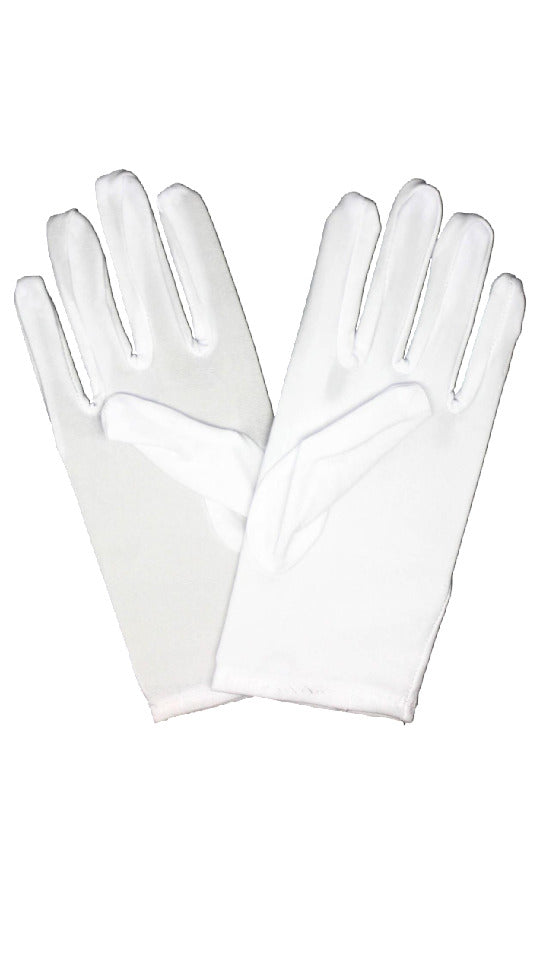 Short White Santa Gloves