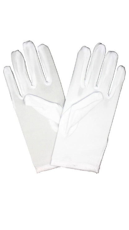 Short White Santa Gloves