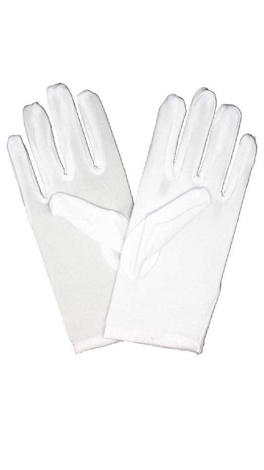 Short White Santa Gloves