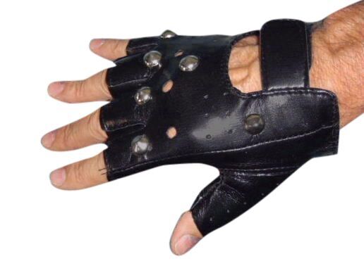 Punk Studded Fingerless Gloves