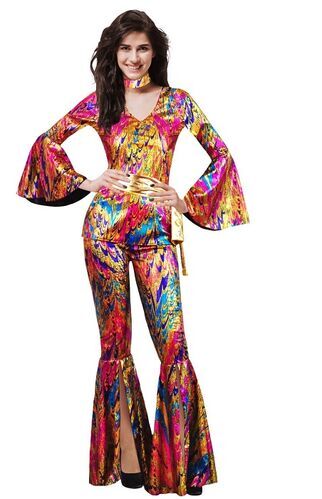 70s Rainbow Disco Doll Adult Costume