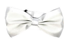 White Satin Bow Tie
