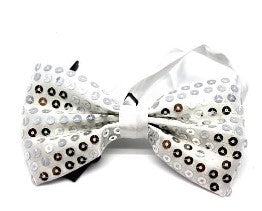 Silver Sequin Bow Tie