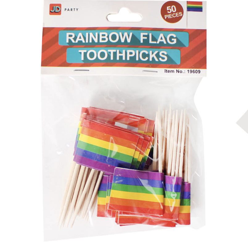 Rainbow Mardi Gras Toothpicks - 50 Pk