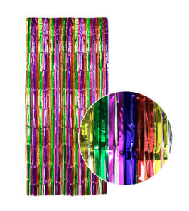 Metallic Shimmer Curtain - Rainbow