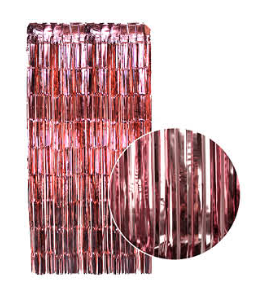 Metallic Shimmer Curtain - Rose Gold