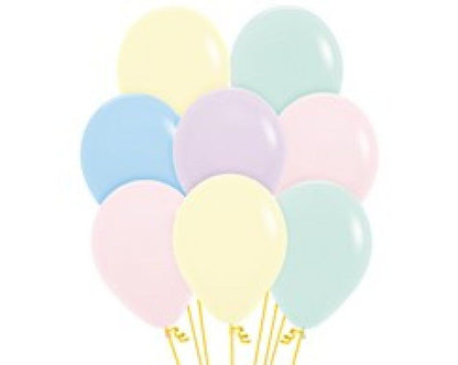 Sempertex 30cm Pastel Matte Asst Latex Balloons - 25 Pk