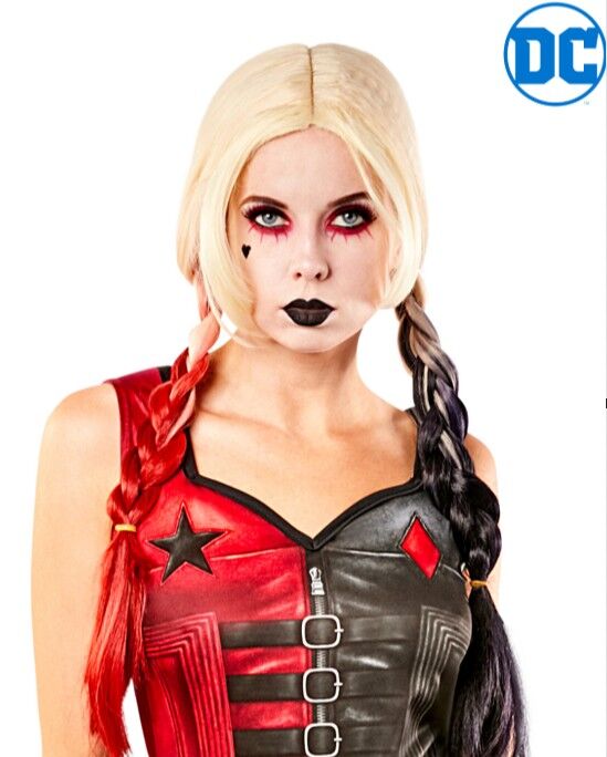 Harley Quinn Wig - Blonde Red & Black