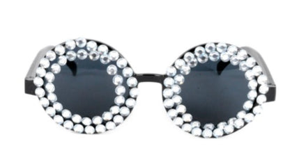 Disco Silver Rhinestone Glasses