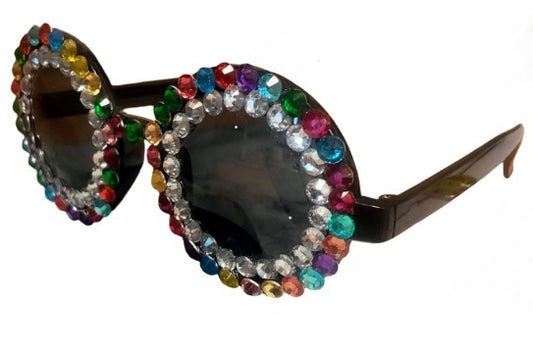 Disco Rainbow Rhinestone Glasses