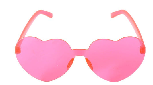 Hot Pink Love Heart Hippie Glasses