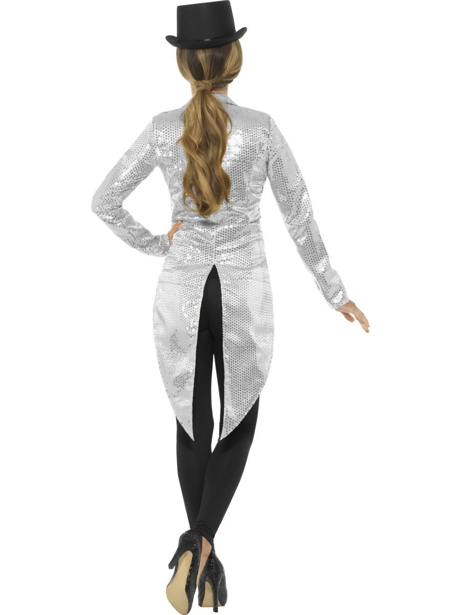 Silver Sequin Womens Tailcoat Jacket