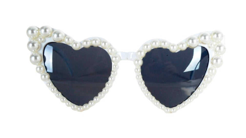 Pearl Trim Love Heart Sunglasses