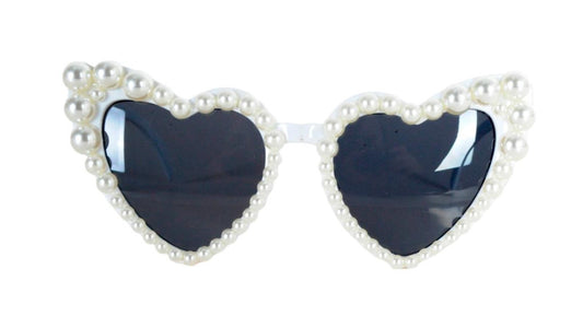 Pearl Trim Love Heart Sunglasses
