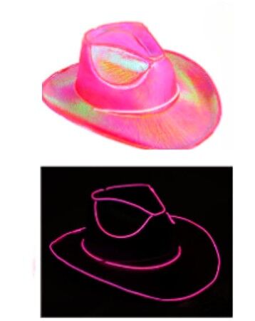 Cowboy Hat - Light-Up Metallic Pink