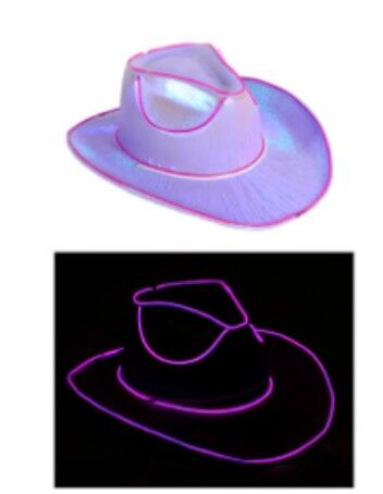 Cowboy Hat - Light-Up Metallic Purple
