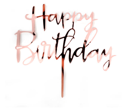Deluxe Cake Topper - Rose Gold Happy Birthday