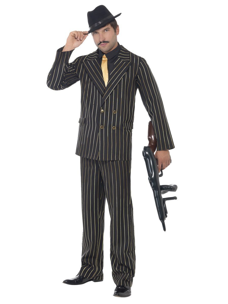 Gold Pinstripe Gangster Adult Costume