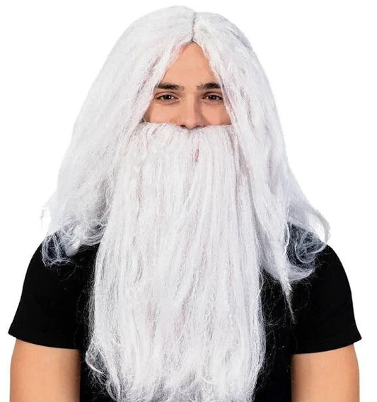 Grey Wizard Wig & Beard