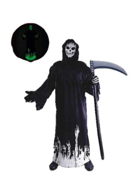 Glow in the Dark Grim Reaper Adult Costume - One Size
