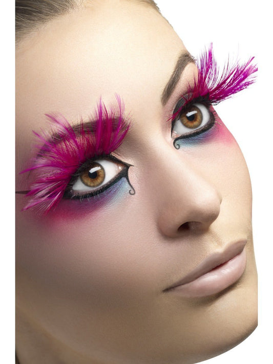 Eyelashes - Pink Feathered