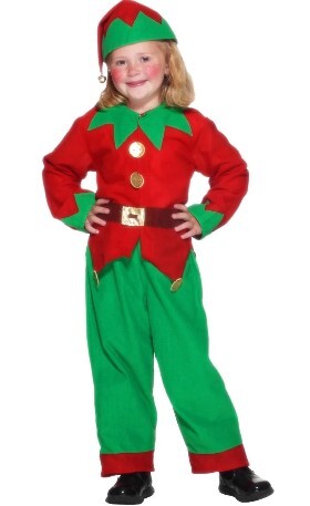 Elf Kid's Costume - Red & Green