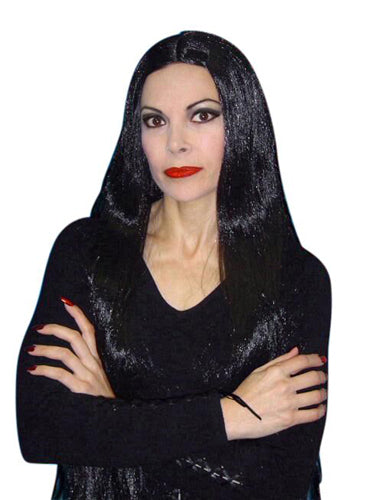 Morticia Long Black Wig