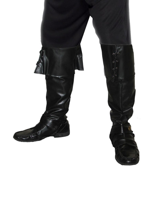 Deluxe Pirate Boot Toppers - Black