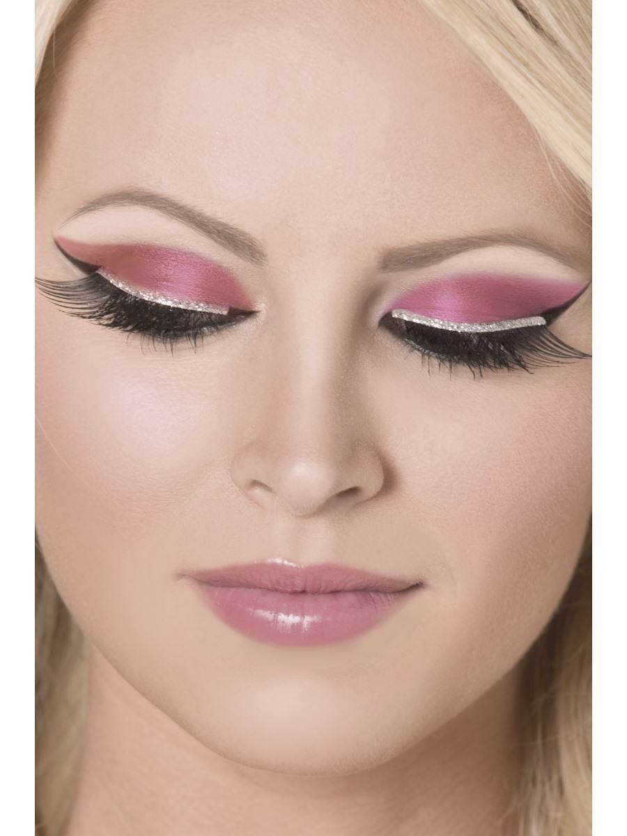 Eyelashes - Black with Silver Glitter Trim