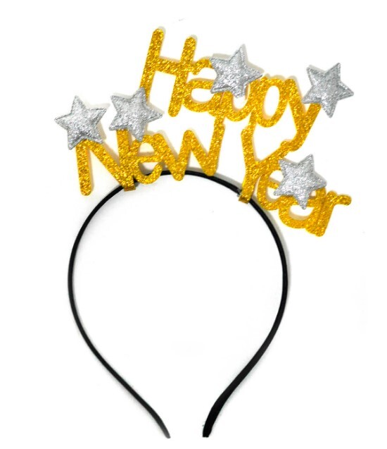 Happy New Year Glitter Star Headband
