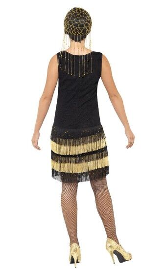 1920s Fringed Flapper Adult Costume - Black