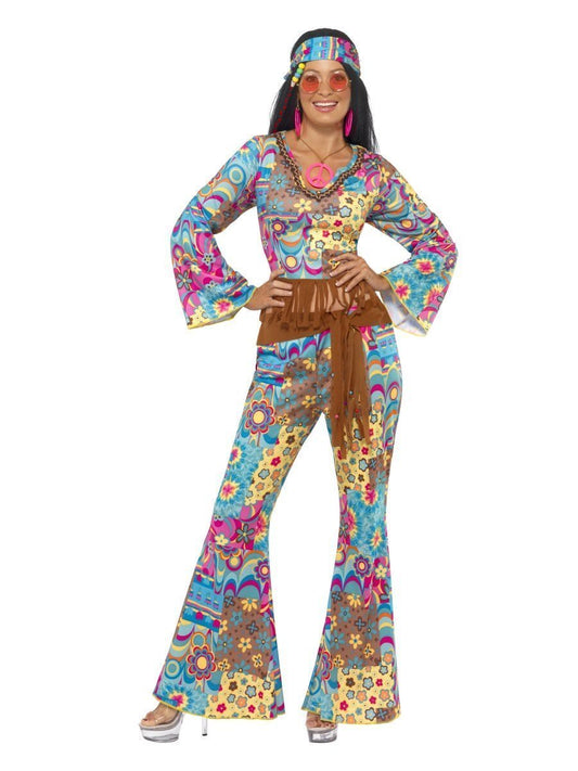 Hippy Flower Power Girl Adult Costume