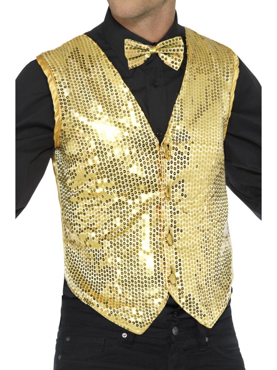 Gold Sequin Adult Waistcoat