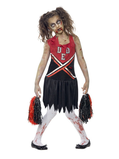 Zombie Cheerleader Red & Black Kid's Costume