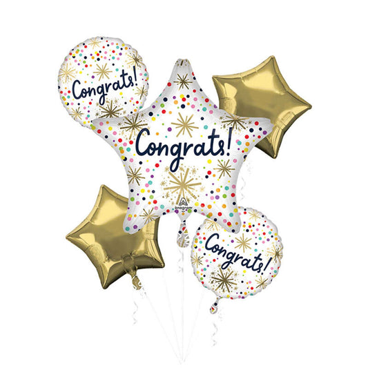 Congratulations Confetti Sprinkles Mega Foil Balloon Bouquet