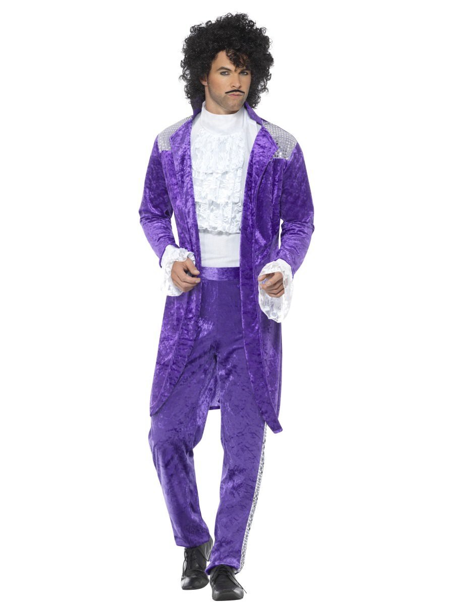 Prince Style 80s Purple Musician Adult Costume