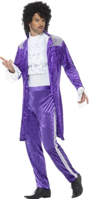 Prince Style 80s Purple Musician Adult Costume