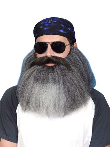 Big Biker Beard & Mo - Grey