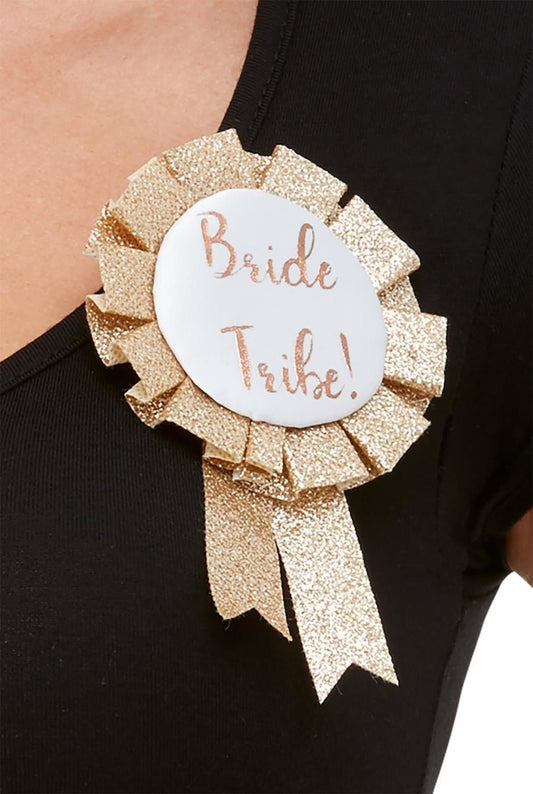 Bride Tribe Rose Gold Rosette Badge