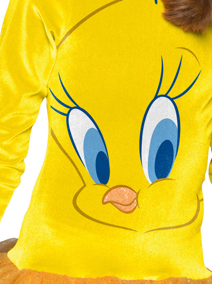 Tweety Bird Hooded Kid's Dress Costume