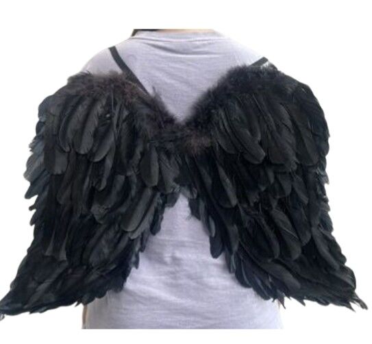 Black Feather Angel Wings - 65 x 45cm