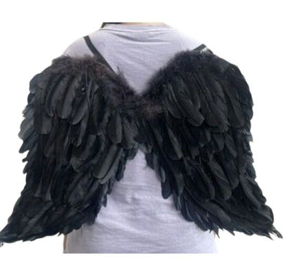 Black Feather Angel Wings - 65 x 45cm