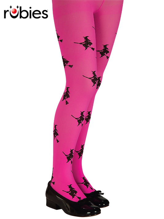 GLITTER WITCH TIGHTS PINK, CHILD - S