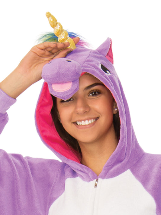 Purple Unicorn Hooded Adult Onesie